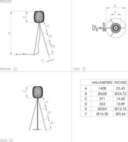 Lampadar ROMAZZINA 1xE27/40W/230V negru Eglo 900522