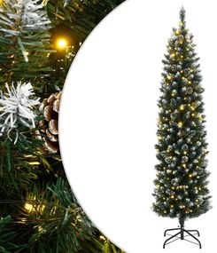 vidaXL Brad de Crăciun artificial subțire cu 150 LED-uri, 120 cm