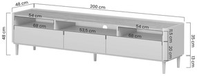 Comodă TV Elivo 220 cm - eucalipt / stejar baltic dune