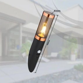 Aplică de exterior cu senzor Globo 3157BCS BOSTON 1xE27/15W/230V IP44 negru/cupru