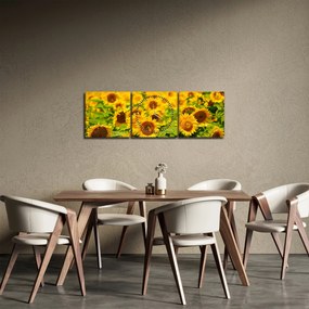 Tablou - Floarea-soarelui (cu ceas) (90x30 cm)