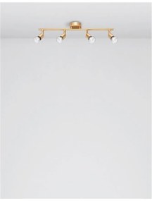 Plafonirea cu 4 spoturi design minimalist LUP aurie