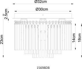 Globo 15698DB - Plafonieră GORLEY 5xE14/40W/230V Ø 32 cm