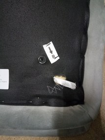 OFERTA Scaun de masă din catifea gri LIBRA cu picioare negre II. calitate.