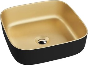 Lavoar pe blat Rune Thorfinn patrat 39 cm auriu-negru mat