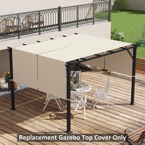 Outsunny Copertină Pergolă Rezervă UV 3x3(m) 4.9x1.2m Ușor de Instalat Kaki | Aosom Romania