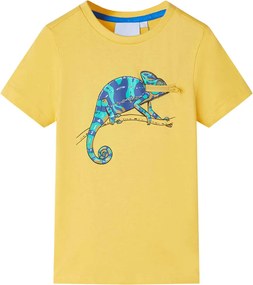 vidaXL Tricou pentru copii cu mâneci scurte, ocru deschis, 104