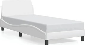 vidaXL Cadru de pat, Dover, alb, 80x200 cm, piele ecologică