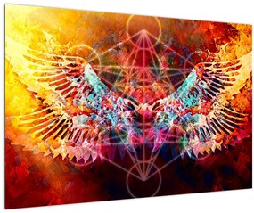 Tablou - Merkaba cu aripi, abstracție (90x60 cm)