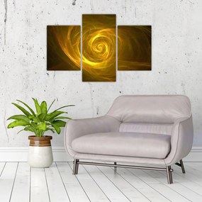 Tabloul cu spirala abstractă în galben (90x60 cm)