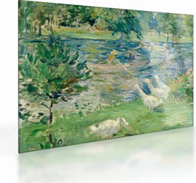 Tablou pe sticlă - Berthe Morisot, Girl in a Boat with Geese, reproducere (70x50 cm)