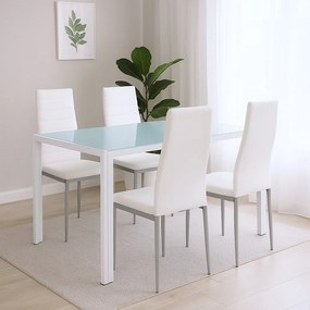 Mabel 4+1 set de sufragerie alb-gri