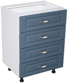 Corp inferior 60 cu 4 sertare Zebra MDF Albastru drept
