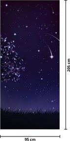Fototapet pentru ușă - Noapte surprinsă prin ilustrație (95x205cm)