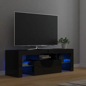 Comoda TV cu lumini LED, negru extralucios, 120x35x40 cm 1, negru foarte lucios