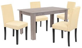 Set de masă Leon 4+1 stejar York-bej