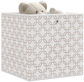 vidaXL Cutii depozitare pliabile 10buc. crem 32x32x32cm textil nețesut