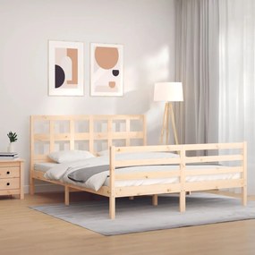 3194841 vidaXL Cadru de pat cu tăblie, 160x200 cm, lemn masiv