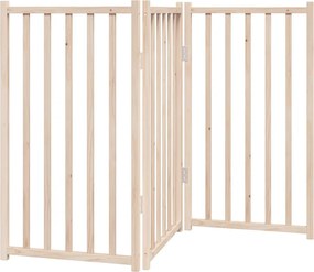 vidaXL Poartă de acces pentru câini pliabilă, 3 panouri, 150 cm, lemn masiv de brad