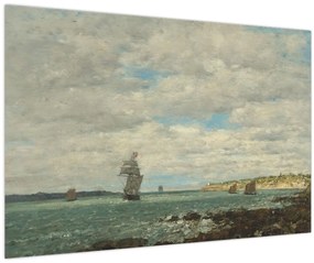 Tablou - Eugène Boudin, Coast of Brittany, reproducere (90x60 cm)