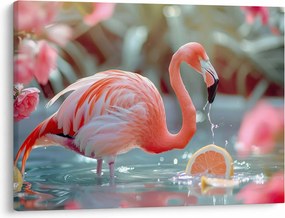 Tablou - Flamingo în iaz (70x50 cm)