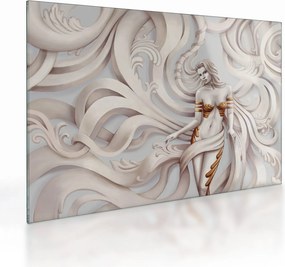 Tablou pe sticlă - Zeița motiv floral (70x50 cm)