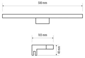 Aplică LED pentru oglindă de baie MIRROR LED/10W/230V 50 cm IP44 negru