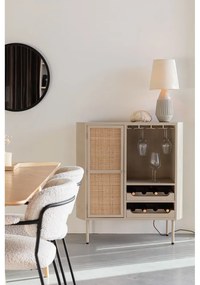 Dulap vinotecă crem din ratan pentru 8 sticle, 90x100 cm Amaya – White Label