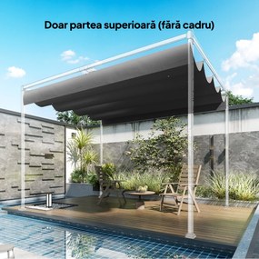 Outsunny Acoperiș Pergolă cu 8 Găuri de Drenaj, Material de Rezervă Pergolă din Poliester Respirabil, Doar Acoperire, 392x350 cm, UV30+, pentru Pergolă de Grădină 4x3m, Gri Închis | Aosom Romania