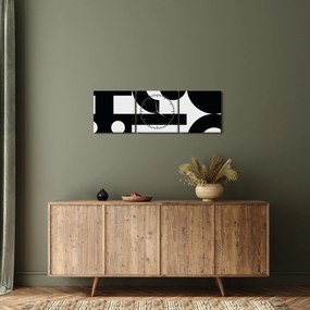 Tablou - Abstracție geometrică N⁰3 (cu ceas) (90x30 cm)