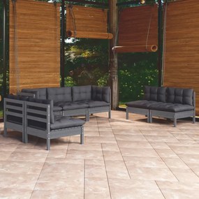 3096222 vidaXL Set mobilier grădină cu perne, 7 piese, lemn masiv de pin