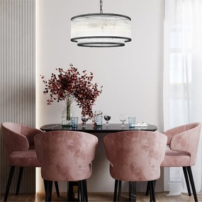 Lustra suspendata eleganta design modern SERGIO negru mat