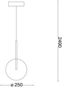 Lustră LED pe cablu Ideal Lux EQUINOXE 1xG4/2W/230V d. 25 cm alamă/fumuriu