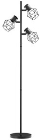 HOMCOM Lampă de Podea cu 3 Lumini Reglabile și Întrerupător cu Buton, Lampă Modernă din Metal, 41x28x169 cm, Negru | Aosom Romania