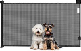 PawHut Barieră pentru câini retractabilă 0-140 cm Barieră de siguranță cu comutator de blocare pentru uși și scări Negru | Aosom Romania