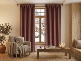 Perdea opaca NEREO 140x250 cm, maro Agatat: Inele metalice
