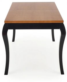 Set masa extensibila Windsor stejar inchis/negru L160-240 cm + 6 scaune Velo bej/negru