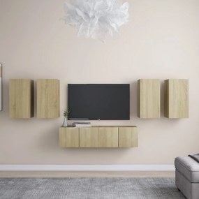 Set dulapuri TV, 6 piese, stejar sonoma, PAL 1, Stejar sonoma, 30.5 x 30 x 60 cm