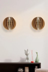 Aplica de Perete 208-SK2, Soclu E27, Max 45 - 60W, Culoare Nuc
