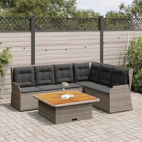 3262616 vidaXL Set mobilier de grădină cu perne, 5 piese, gri, poliratan