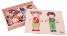 Puzzle din Lemn Teddies - Garderoba pentru fete/baieți