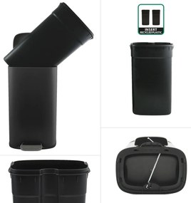Coș de gunoi cu pedală soft-close Spirella Akira 30 l, negru mat, 30 l