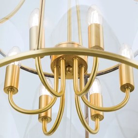 Orion - Candelabru BRUNO cu lanț, 6xE14/40W/230V, diam. 43 cm, auriu