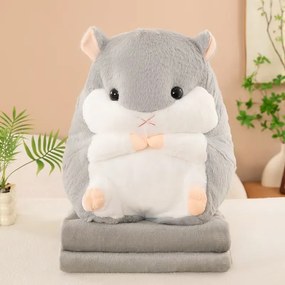 HAMSTER de plus cu paturica cocolino in interior, gri