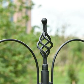 PawHut Hrănitor pentru păsări stație de hrănire decorativă pentru păsări stație de hrănire pentru păsări sălbatice cu 4 cârlige 54,5 x 54,5 x 208 cm negru | Aosom Romania