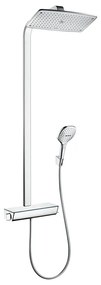 Coloana de dus cu termostat, Hansgrohe, Raindance Select E 360, cu cap fix si mobil, crom