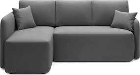 Colțar taupe extensibil/cu spațiu de depozitare cu tapițerie din catifea (cu colț pe partea stângă/cu șezlong) Hadson – ELTAP