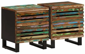 vidaXL Noptiere, 2 buc., 40x34x46 cm, lemn masiv reciclat