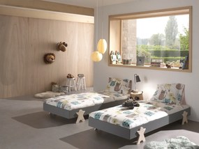 Set MODULO format din 3 Pat copii MODULO (90 x 200 cm) cu picioare Pat copii în formă de zâmbet.