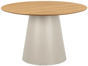MAZZONI EXPORT BOSCO Stejar natural/picior bej (Cașmir) - MASĂ ROTUNDĂ 120 cm PENTRU BUCĂTĂRIE SUFRAGERIE SALON FURNIR